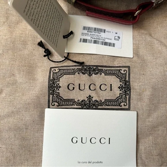 ✨ NWT Gucci Flora GG Supreme Monogram Coated Canvas Baseball Hat - Size M - Picture 11 of 16